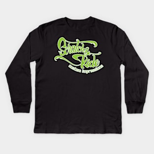 Scratch & Ride Brand (Lime Logo) Kids Long Sleeve T-Shirt